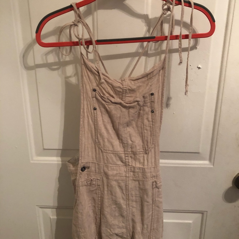 Free people tan overalls